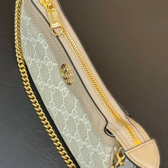 Gucci Ophidia mini bag in beige and white GG Supreme Leather & Canva handbag - Picture 7 of 12
